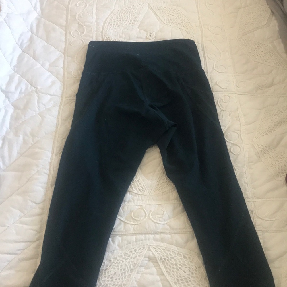 Dark green cropped leggings (with pockets) - Picture 4 of 4